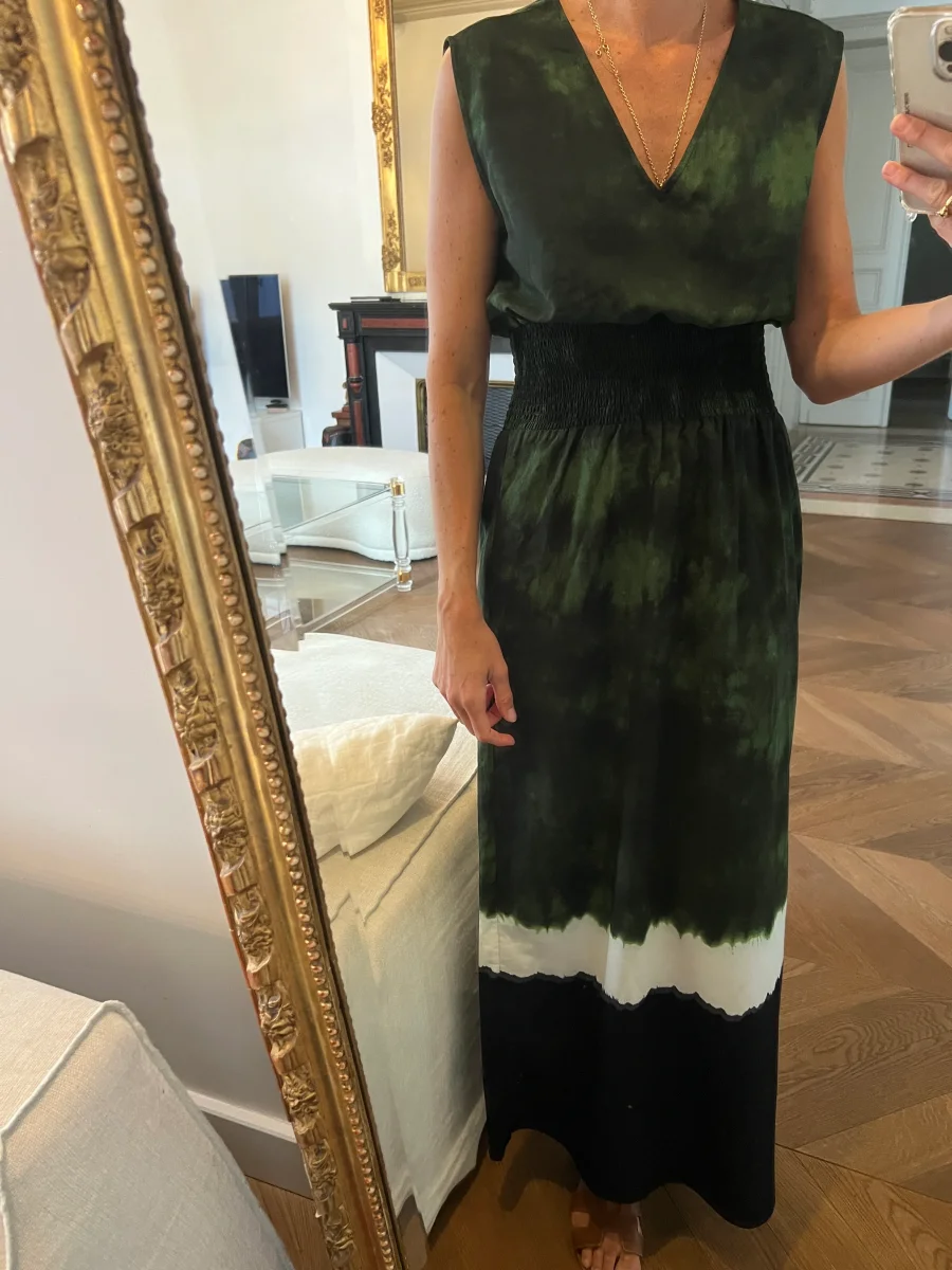 Robe Maje longue verte foncée – Image 8