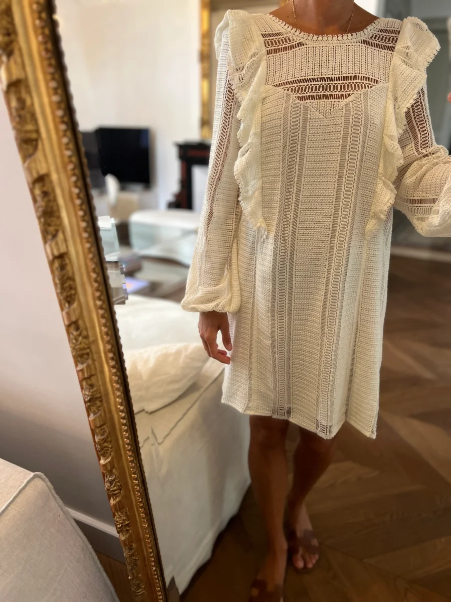 Robe Sézane ecrue à crochet – Image 4