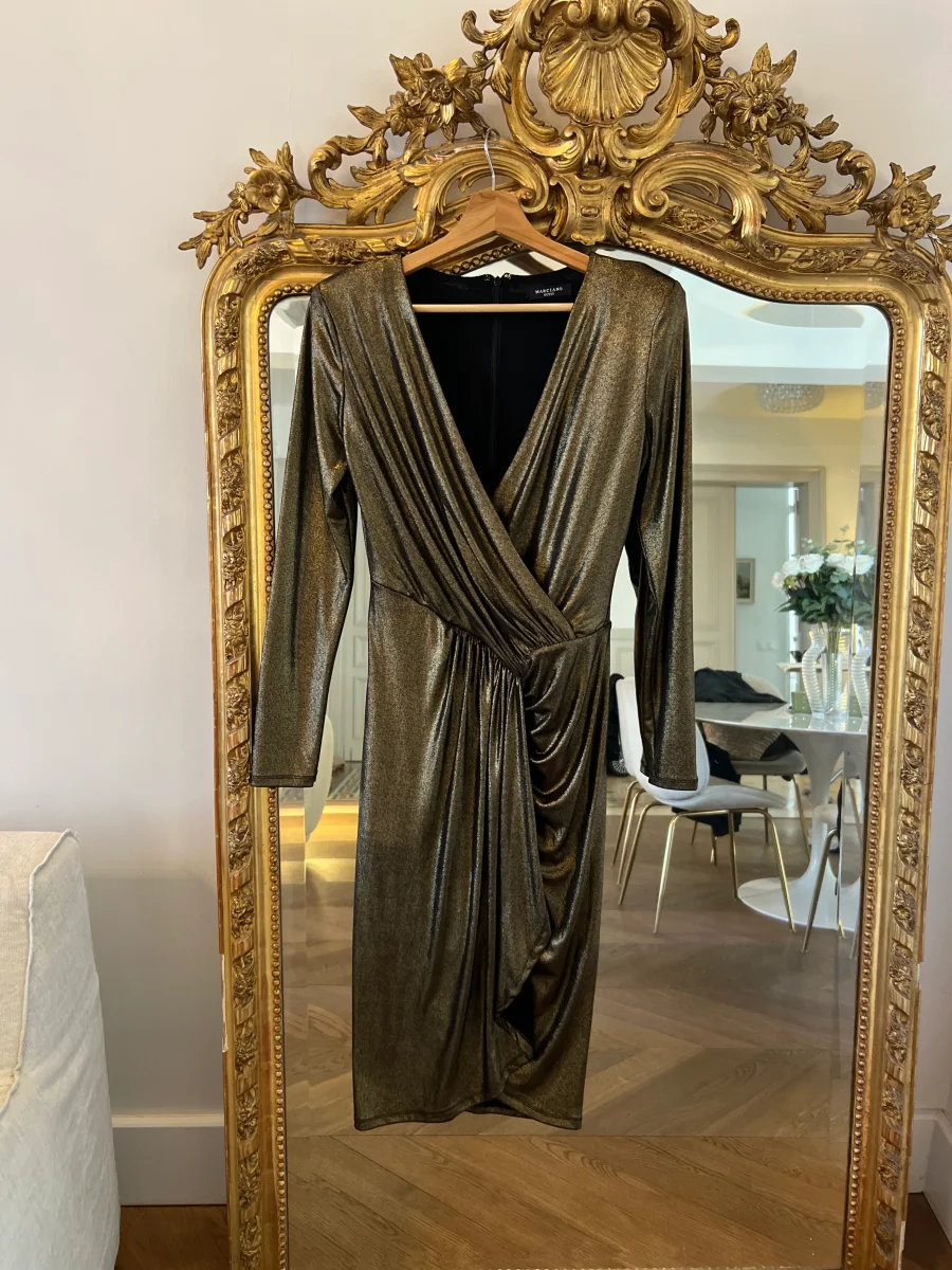 Guess - Robe dorée épaulettes – Image 5