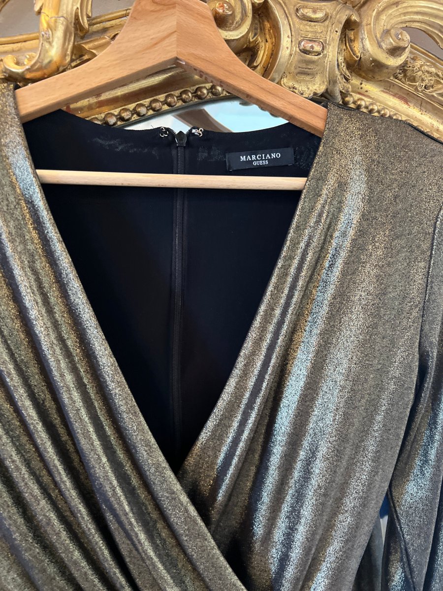Guess - Robe dorée épaulettes – Image 6