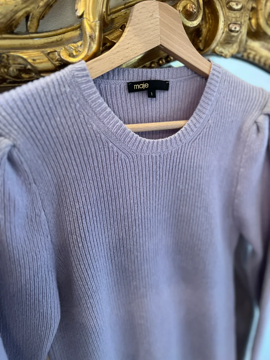 Pull Maje parme en laine épaules ballons – Image 5