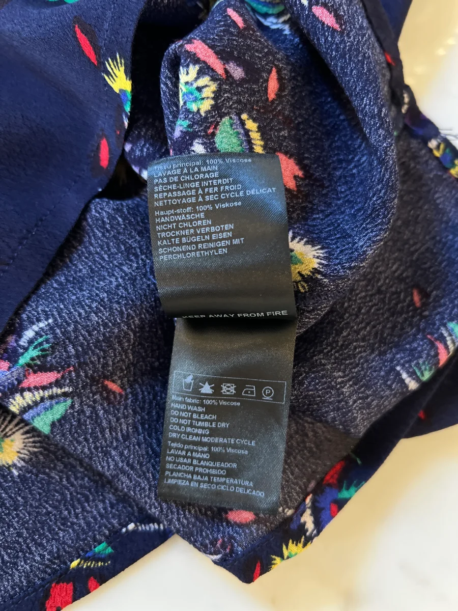 Blouse Ba&sh bleu marine à motifs colorés – Image 6