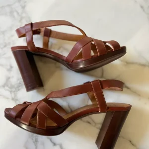 Sandales à talons Sézane camel