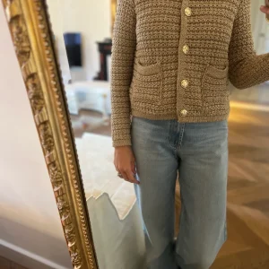 Ba&sh - Gilet Gaston en crochet doré