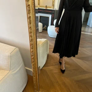 Robe Sandro midi portefeuille plissée