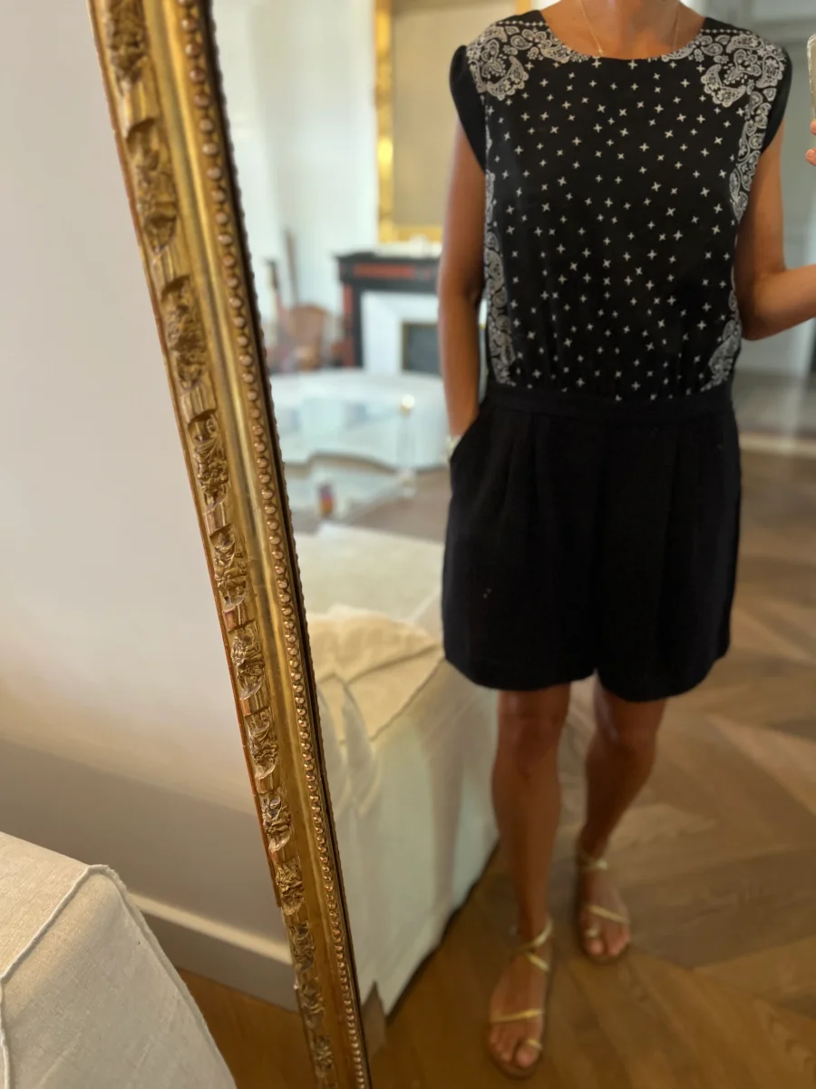 Combishort Claudie Pierlot noire motifs étoiles – Image 5