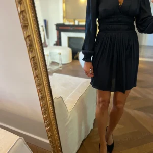 Maje - Robe bleu nuit plissée