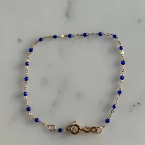 Bracelet Gigi Clozeau bleu prusse, or rose 17cm