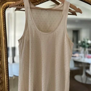 Débardeur Maje en soie à clous dorés