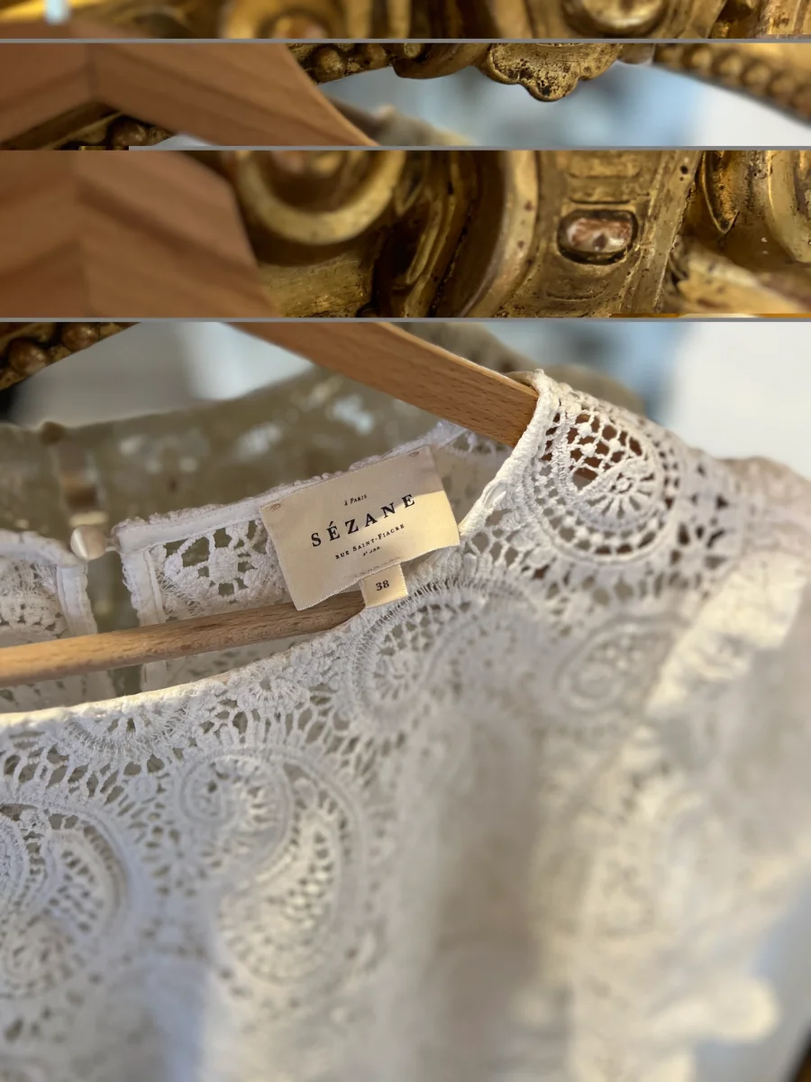 Haut Sézane broderie anglaise blanche – Image 5