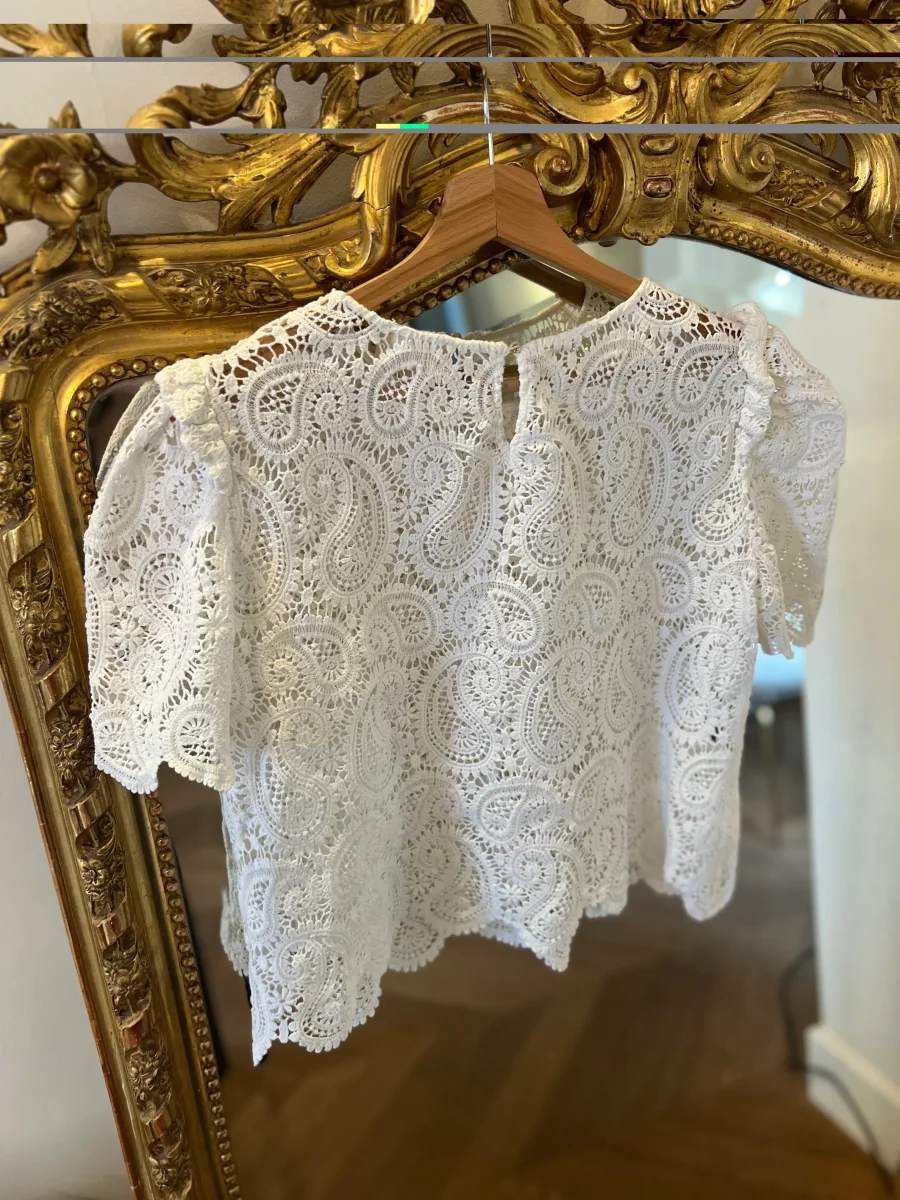 Haut Sézane broderie anglaise blanche – Image 6