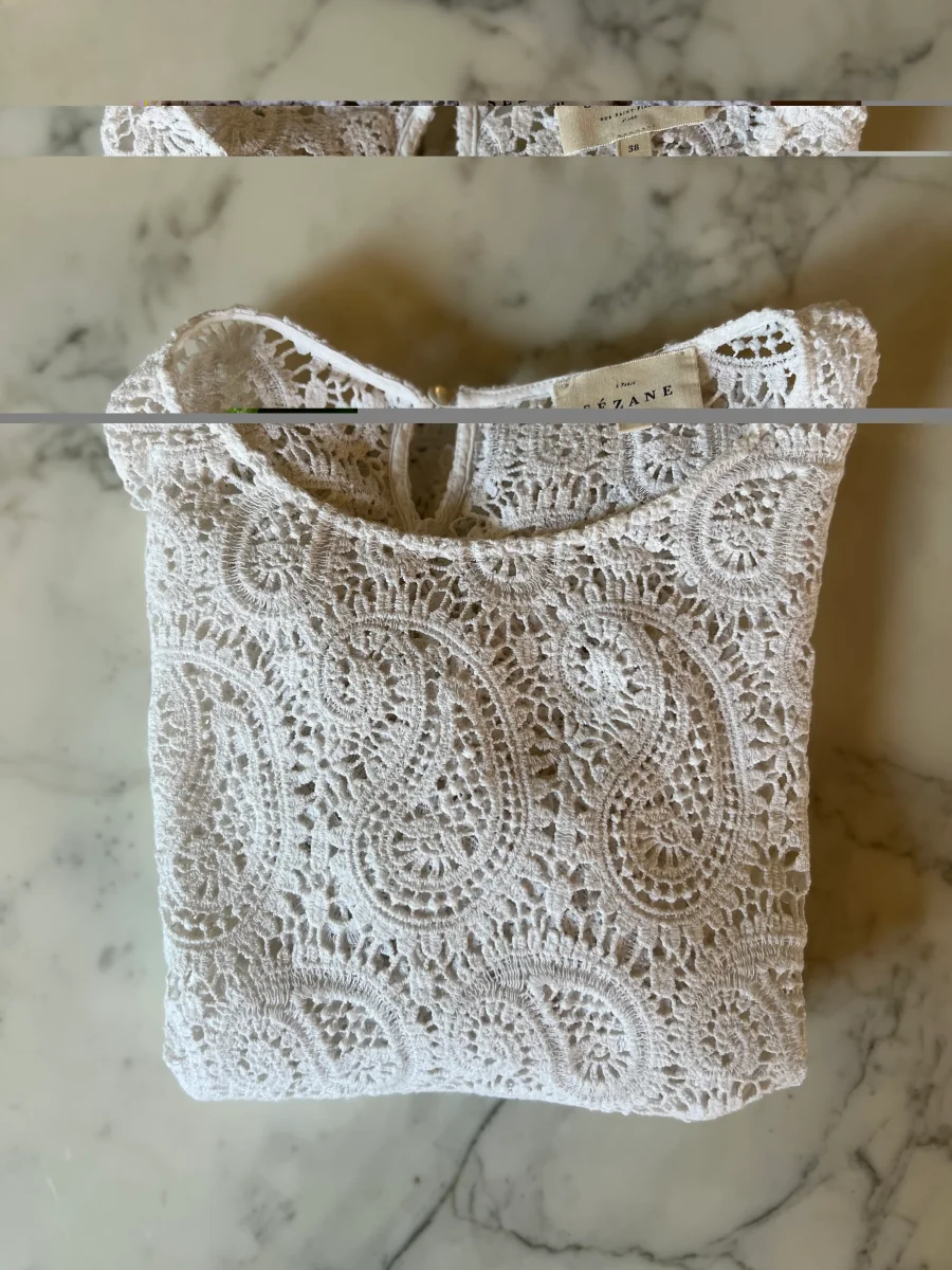 Haut Sézane broderie anglaise blanche – Image 8