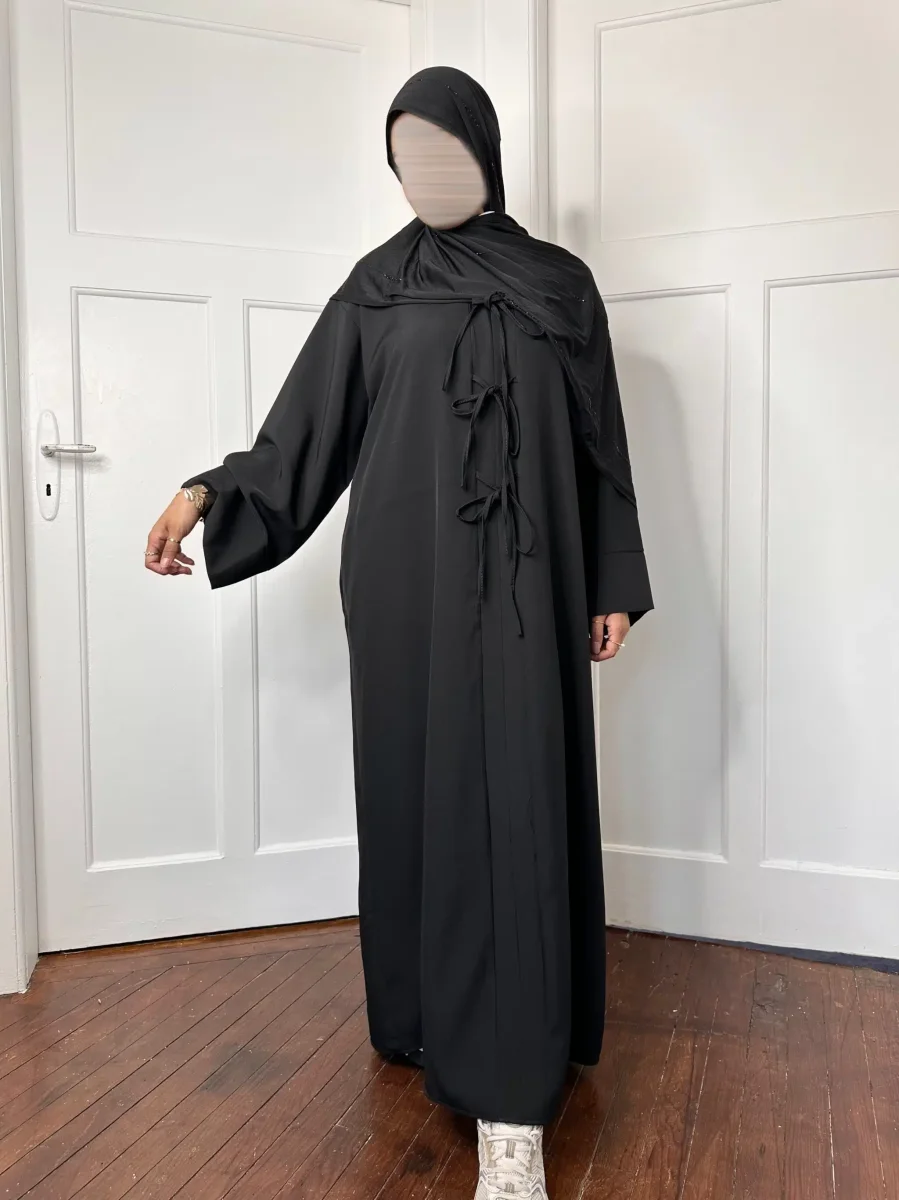 Abaya Dubai avec nœuds Lina – Image 7