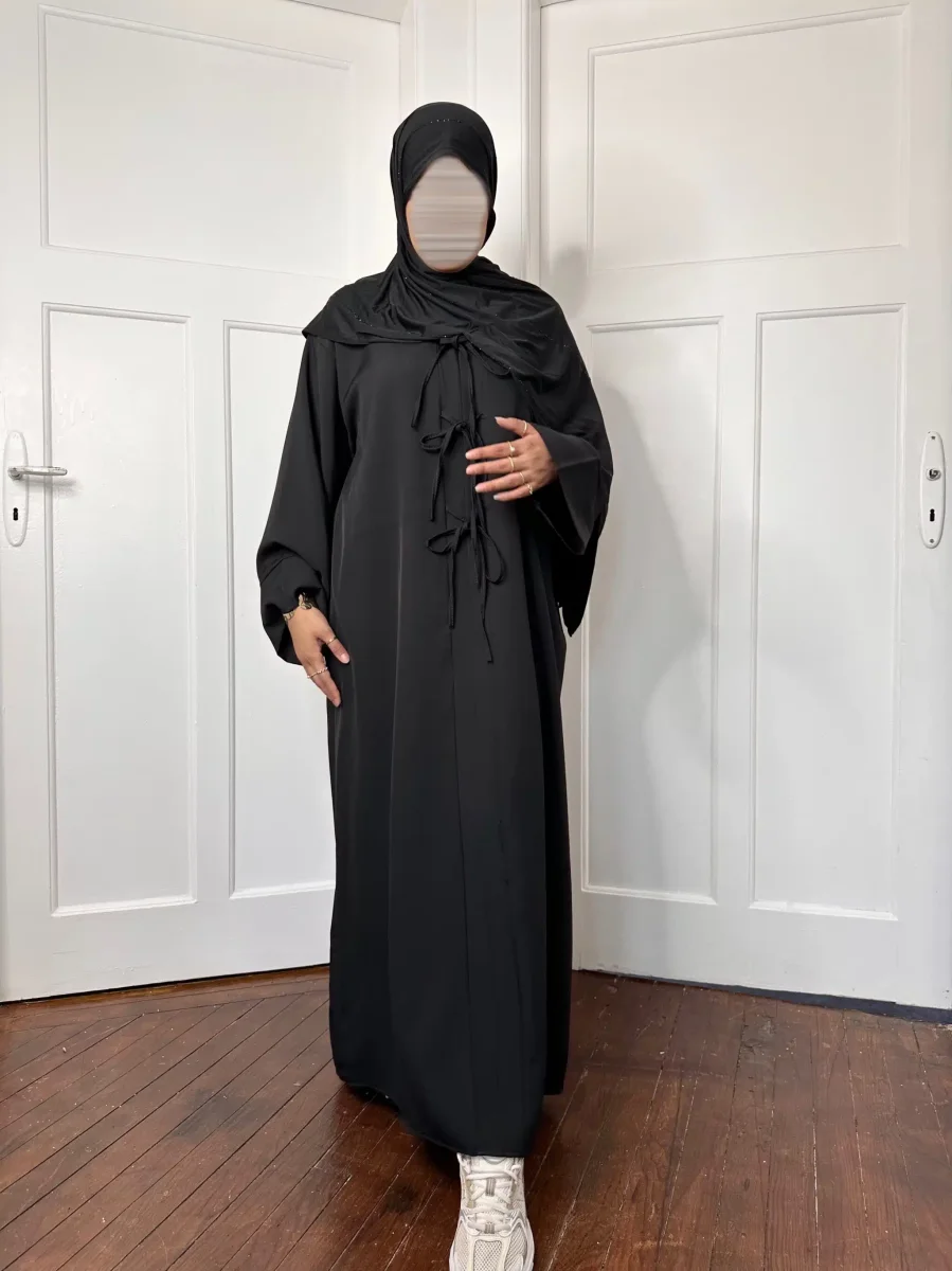 Abaya Dubai avec nœuds Lina – Image 2