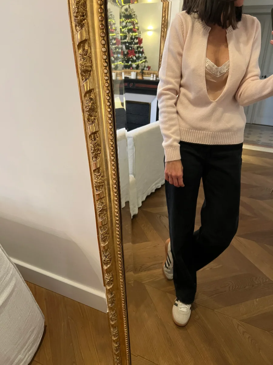 Pull Gilmar rose en laine et Cachemire – Image 3
