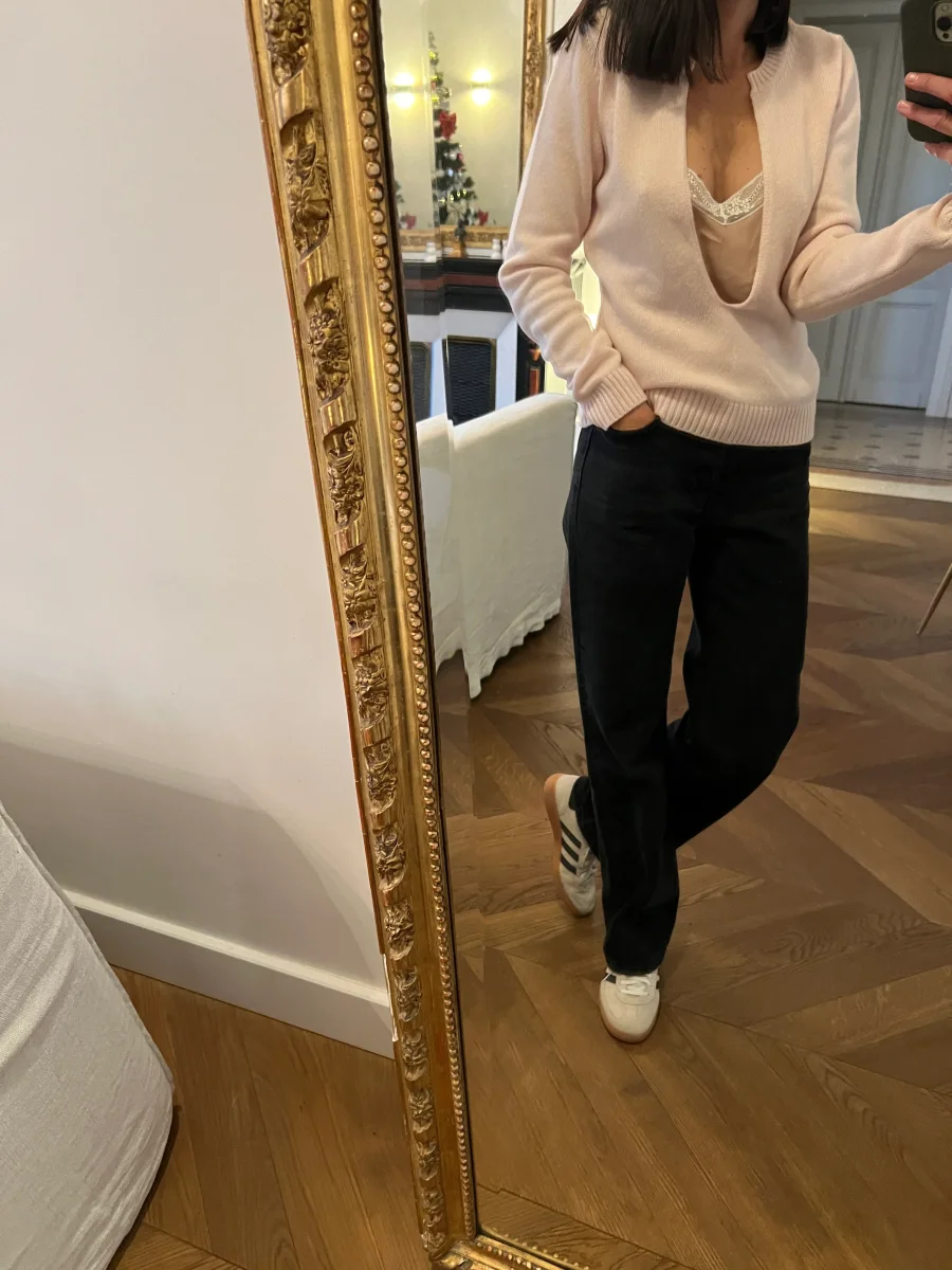 Pull Gilmar rose en laine et Cachemire – Image 2