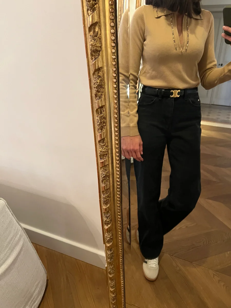 Pull Beige Gilmar à strass – Image 3