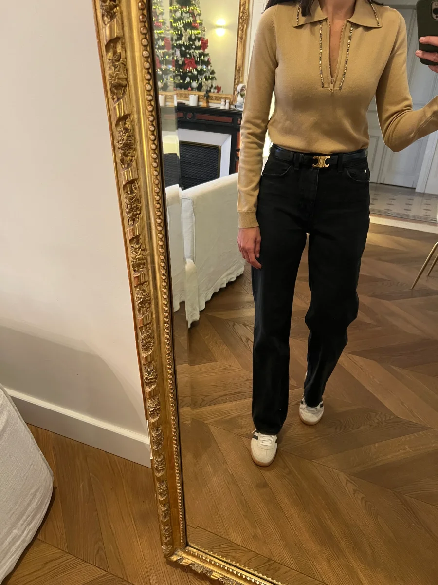 Pull Beige Gilmar à strass – Image 4