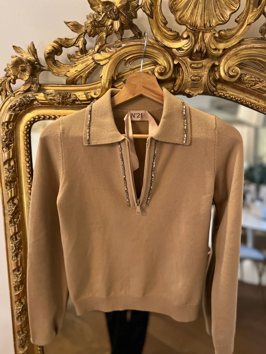 Pull Beige Gilmar à strass – Image 6