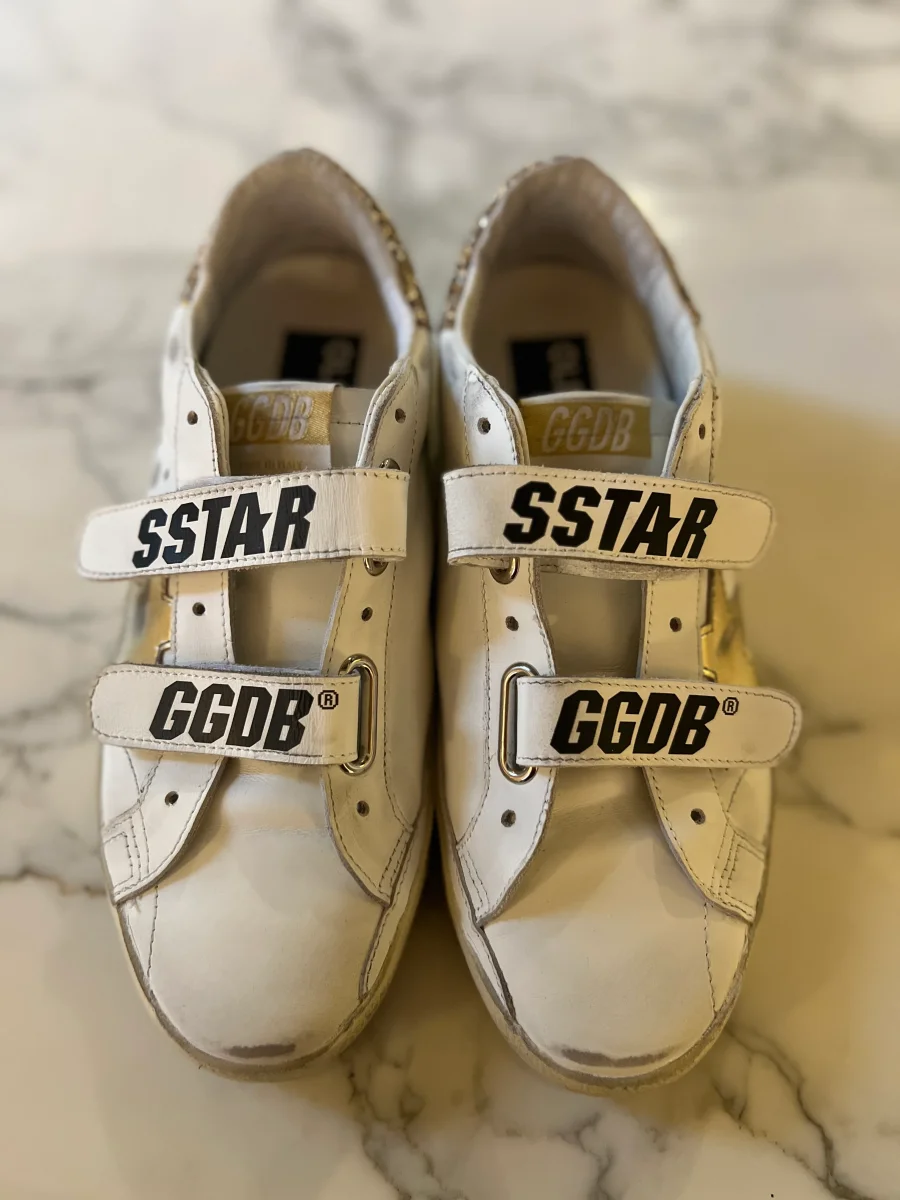 Golden Goose - Baskets à scratch pailleté doré – Image 6