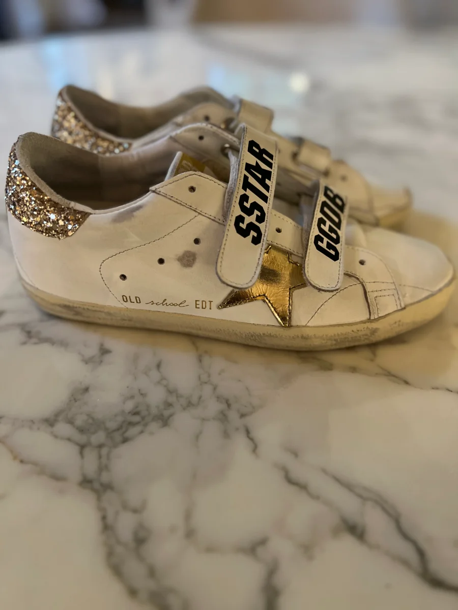 Golden Goose - Baskets à scratch pailleté doré – Image 5