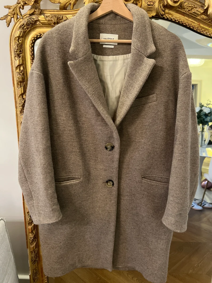 Isabel Marant - Manteau en laine beige chiné – Image 8