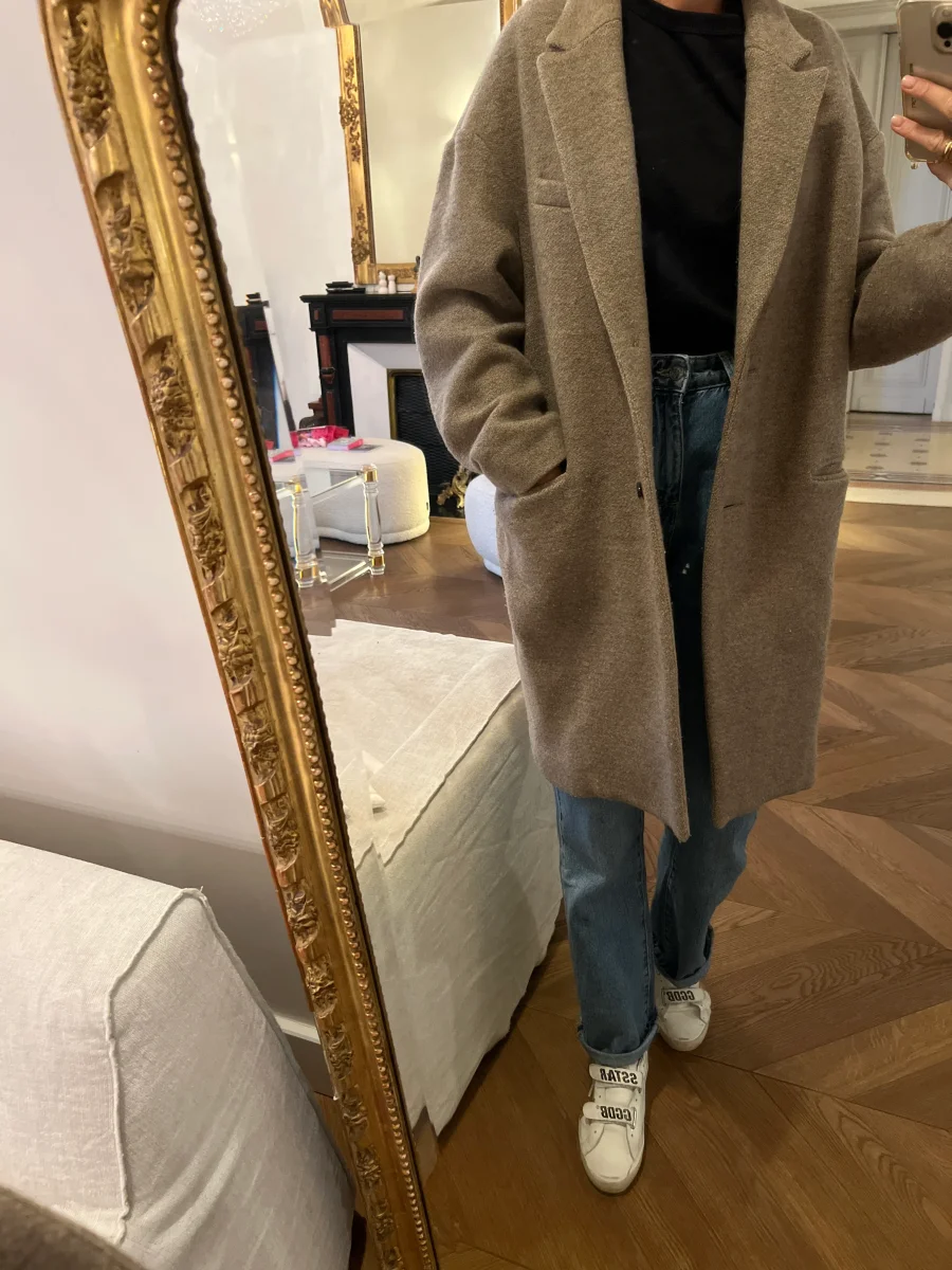 Isabel Marant - Manteau en laine beige chiné – Image 2