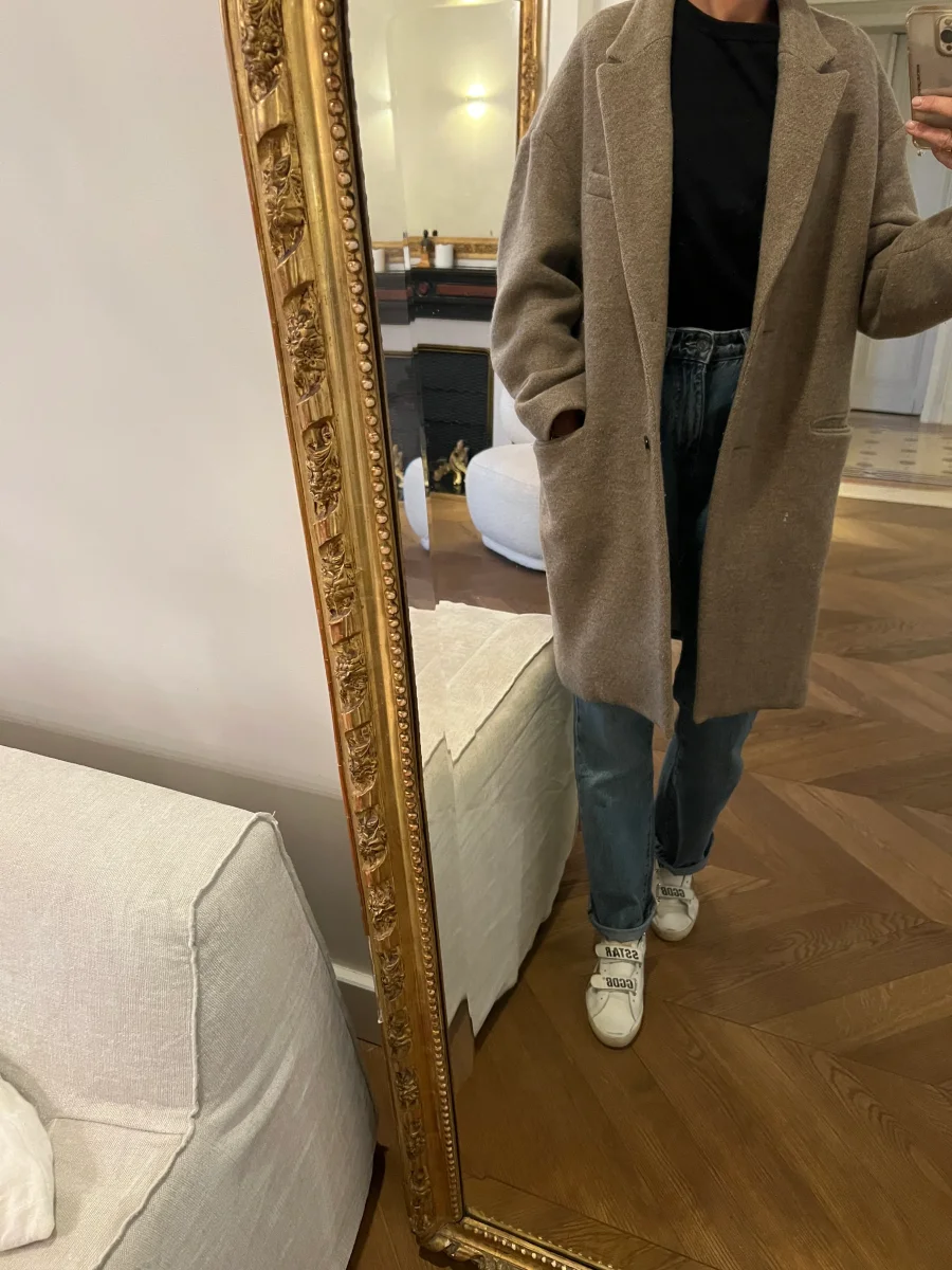 Isabel Marant - Manteau en laine beige chiné – Image 3