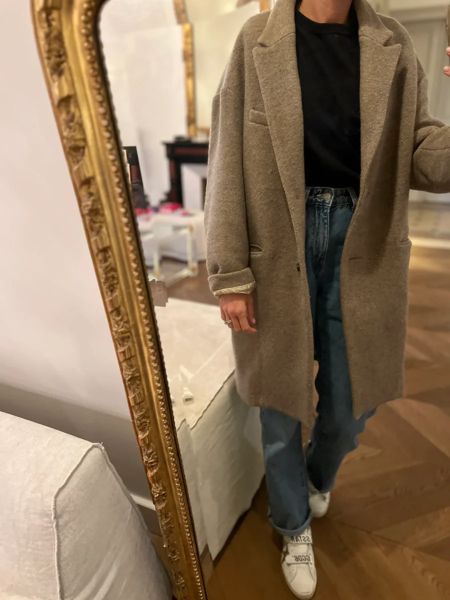 Isabel Marant - Manteau en laine beige chiné – Image 4