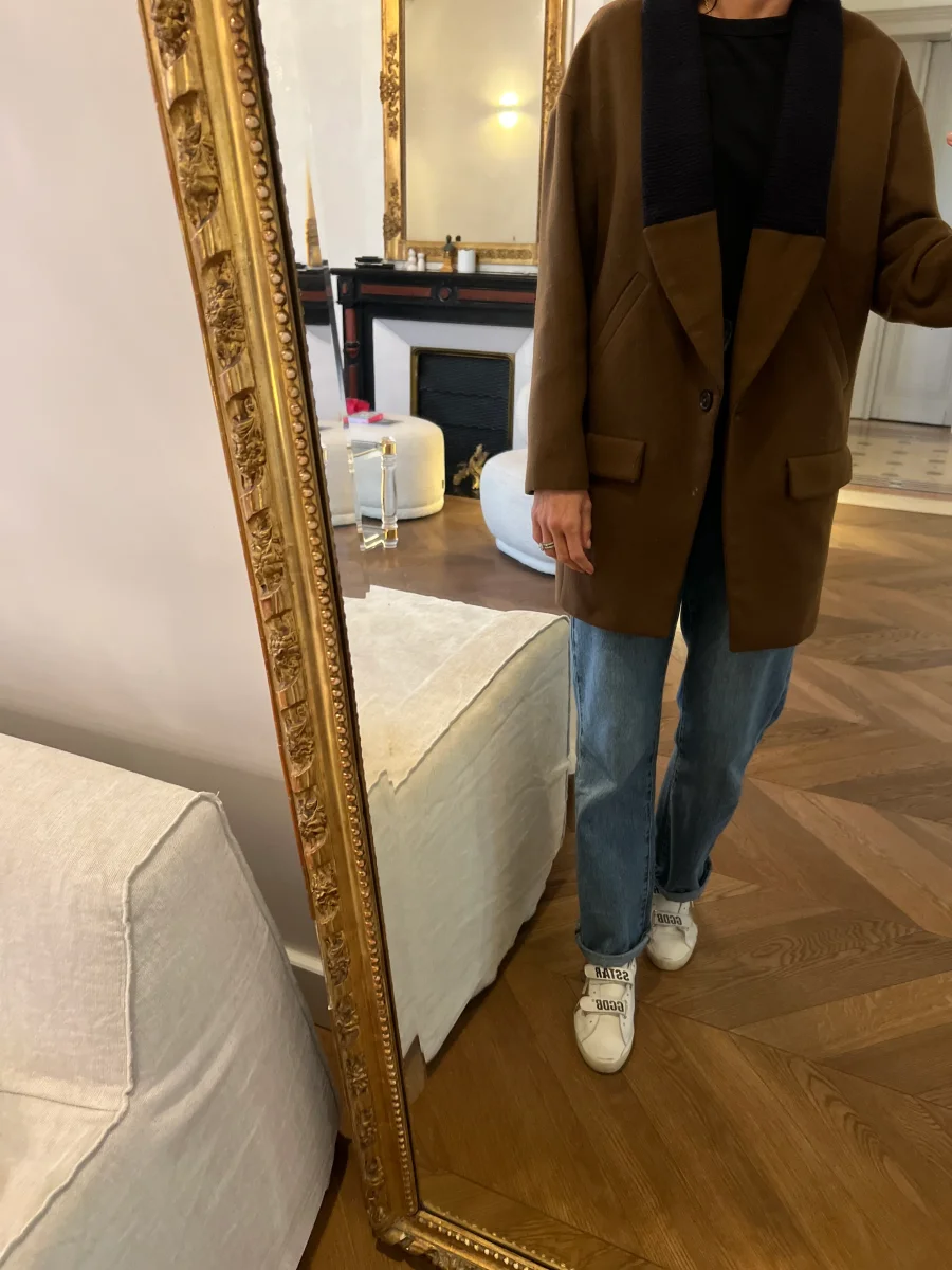 Zara - Manteau marron col laine – Image 2