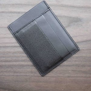 Porte-carte en cuir noir