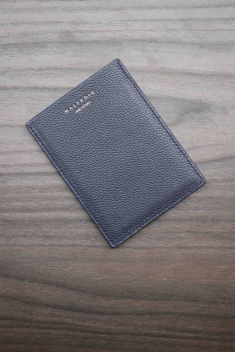 Porte-carte en cuir bleu marine – Image 7