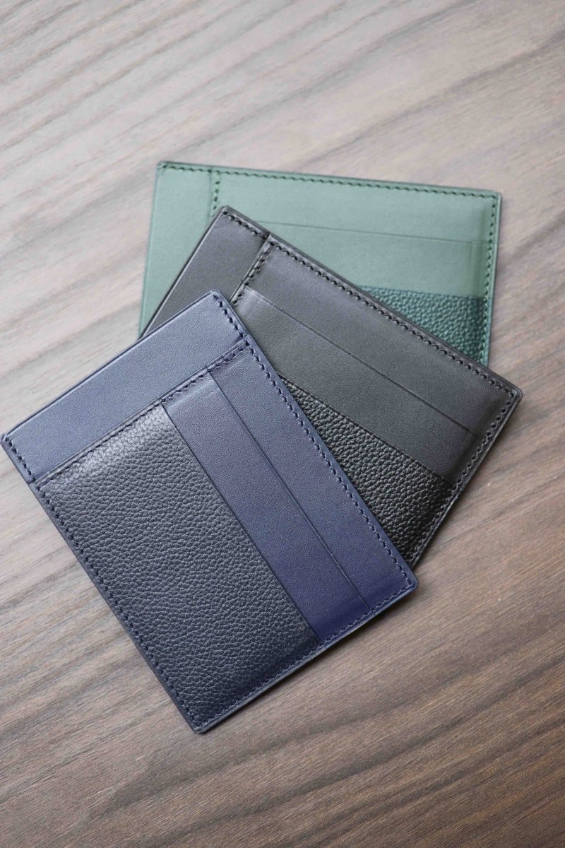 Porte-carte en cuir bleu marine – Image 6