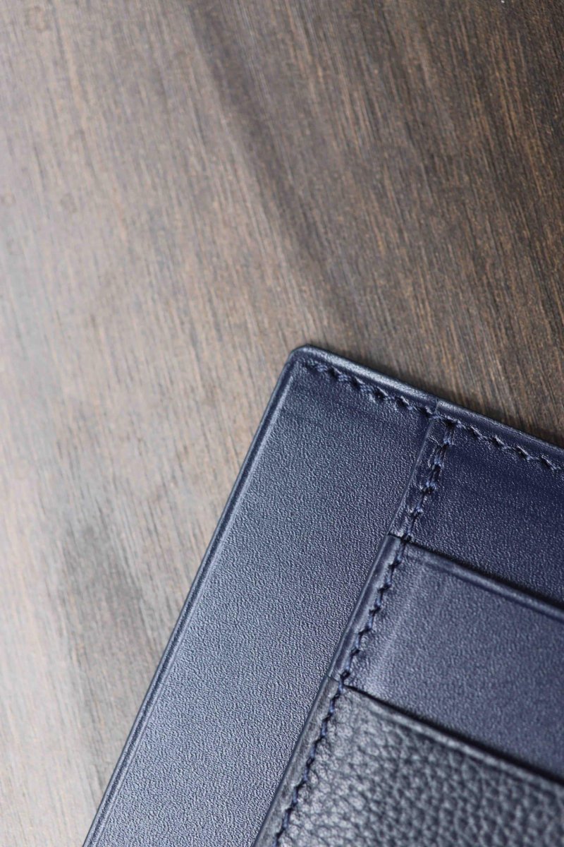 Porte-carte en cuir bleu marine – Image 5