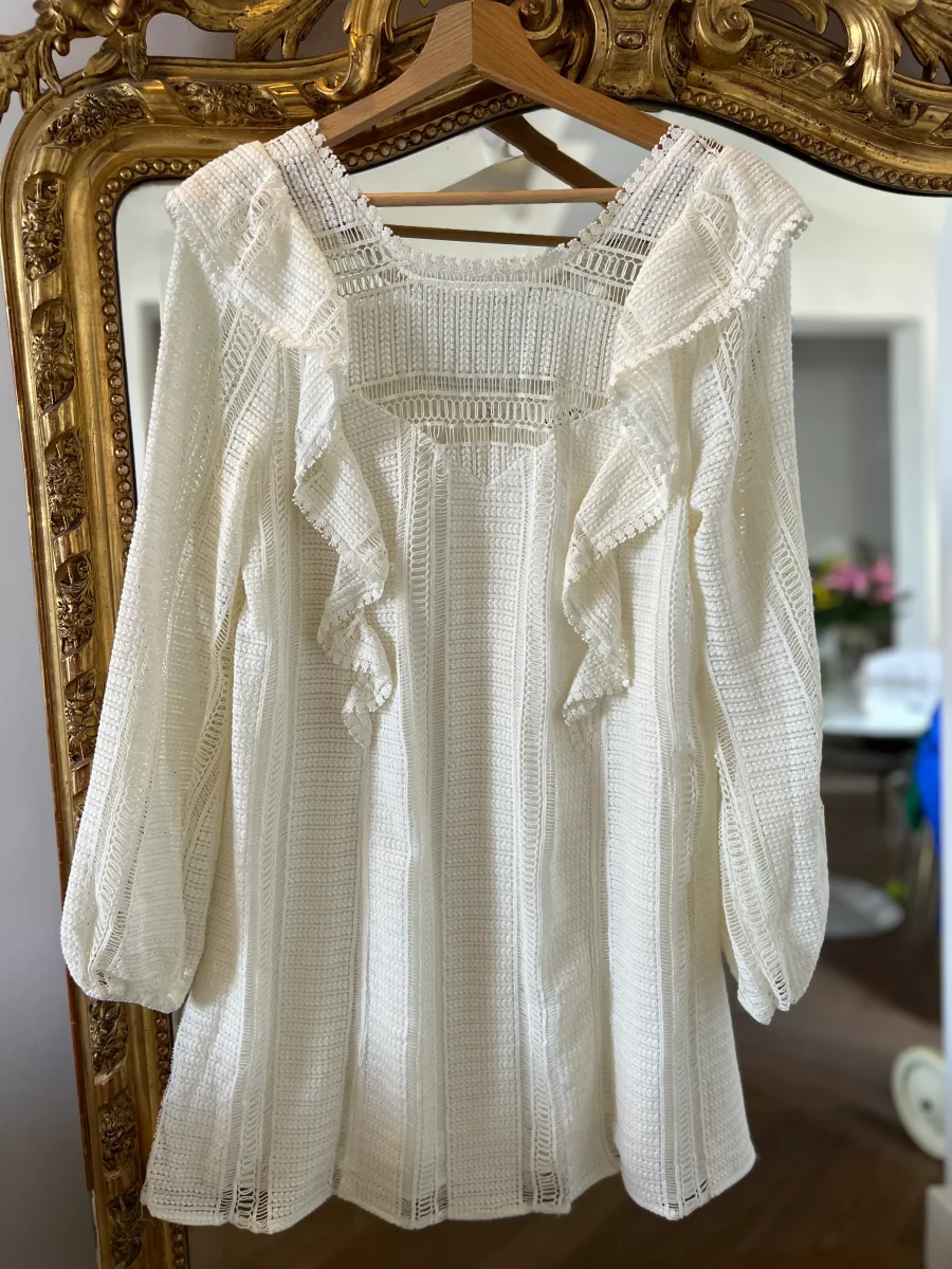 Robe Sézane ecrue à crochet – Image 6