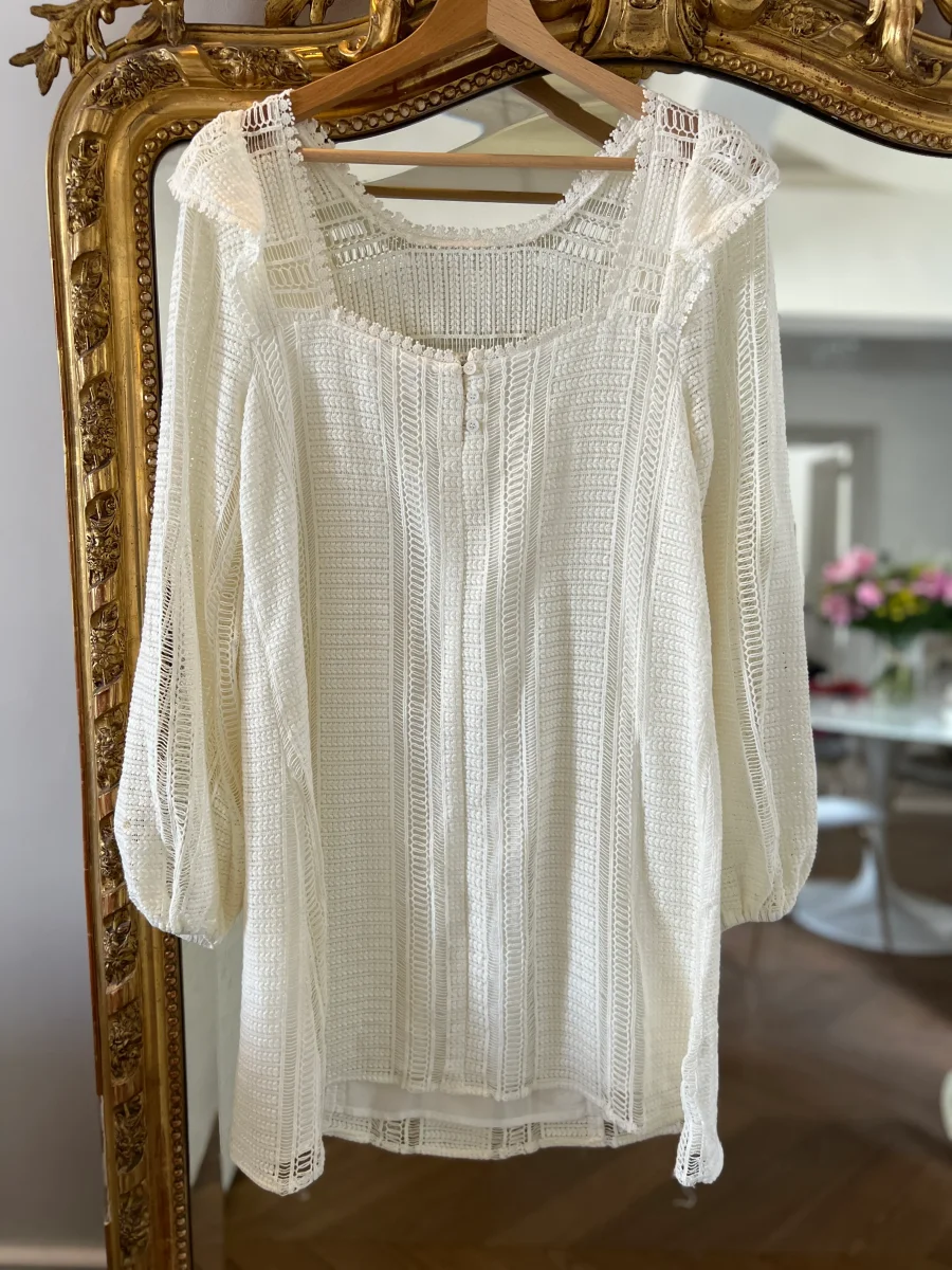 Robe Sézane ecrue à crochet – Image 7