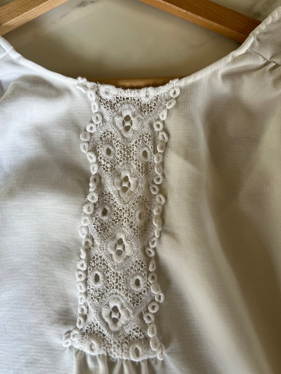 Blouse Sezane blanc decolleté crochet – Image 8