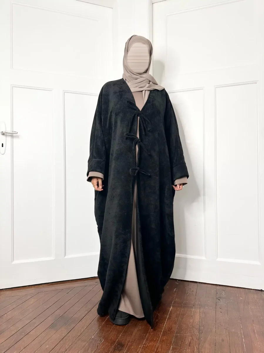 Manteau Farasha Velours avec nœuds – Image 9