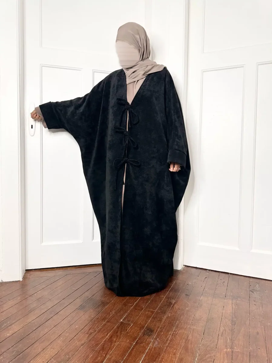 Manteau Farasha Velours avec nœuds – Image 8