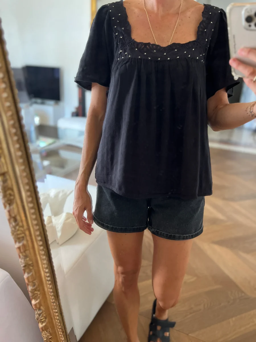 Blouse Sézane à pois dorés – Image 4