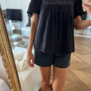 Blouse Sézane à pois dorés