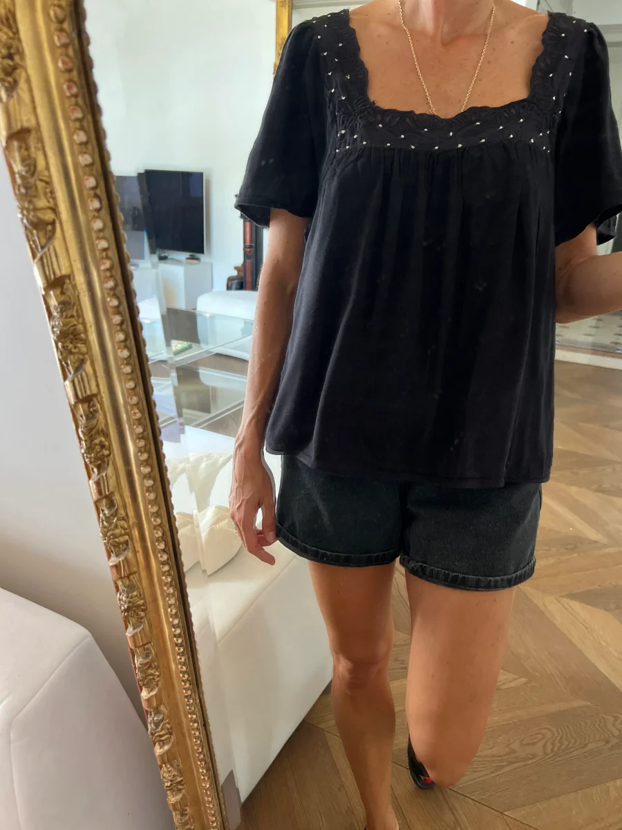 Blouse Sézane à pois dorés – Image 3