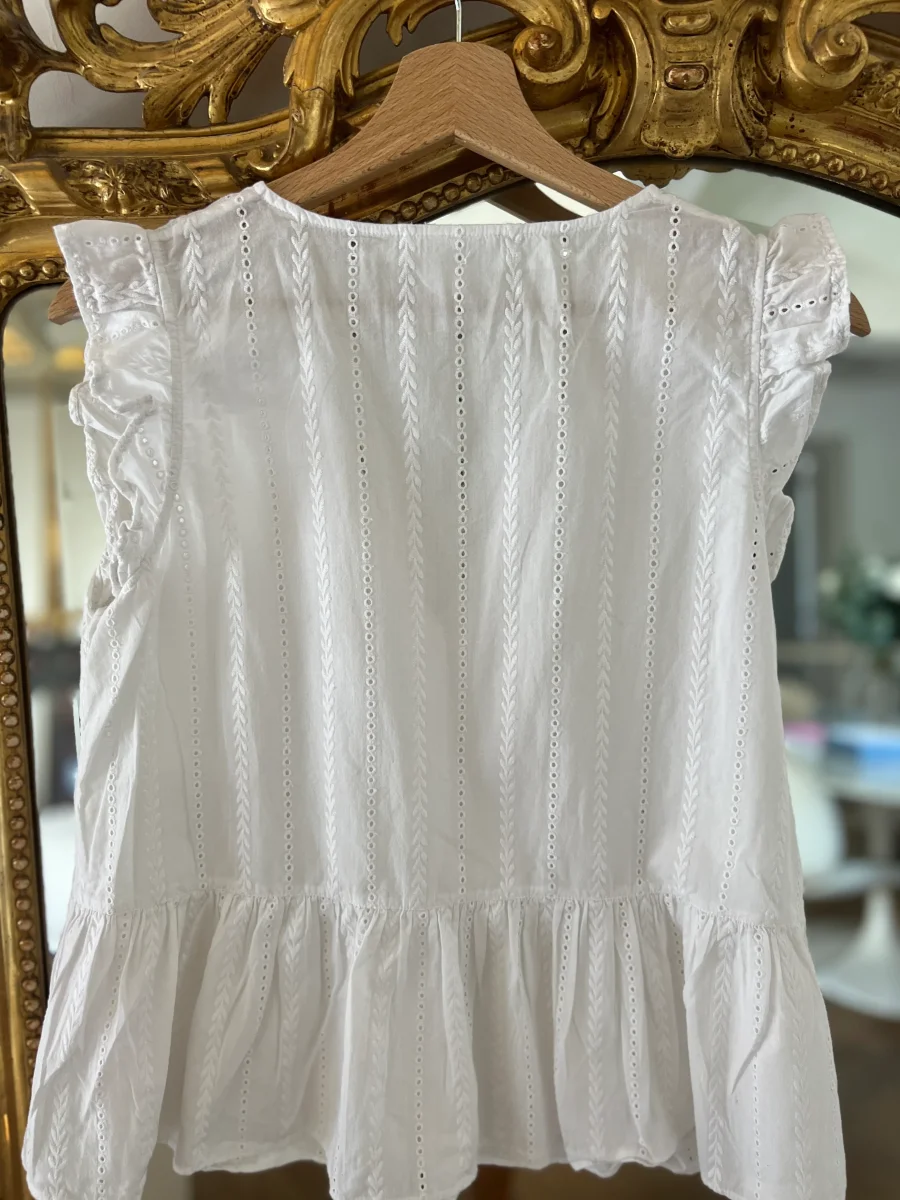 Blouse Sézane blanche brodée – Image 6
