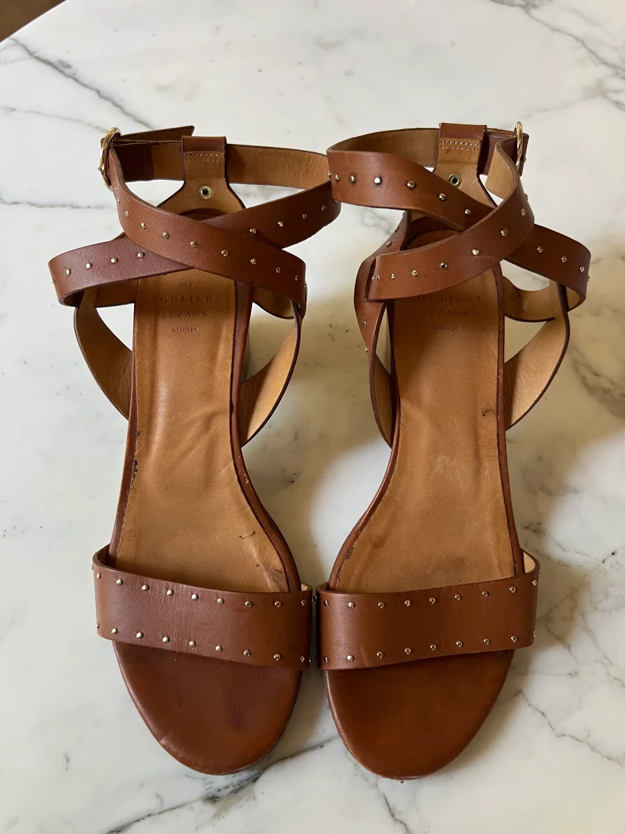Sandales à talons Sézane camel à clous – Image 5