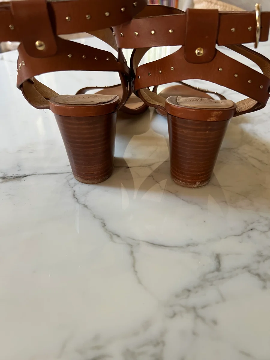 Sandales à talons Sézane camel à clous – Image 6