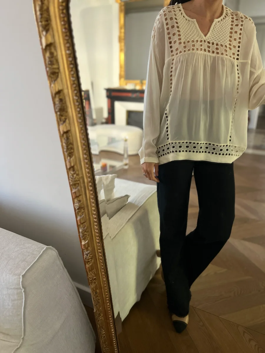 Noémie Lenoir Blouse Isabel Marant étoile ecrue – Image 4