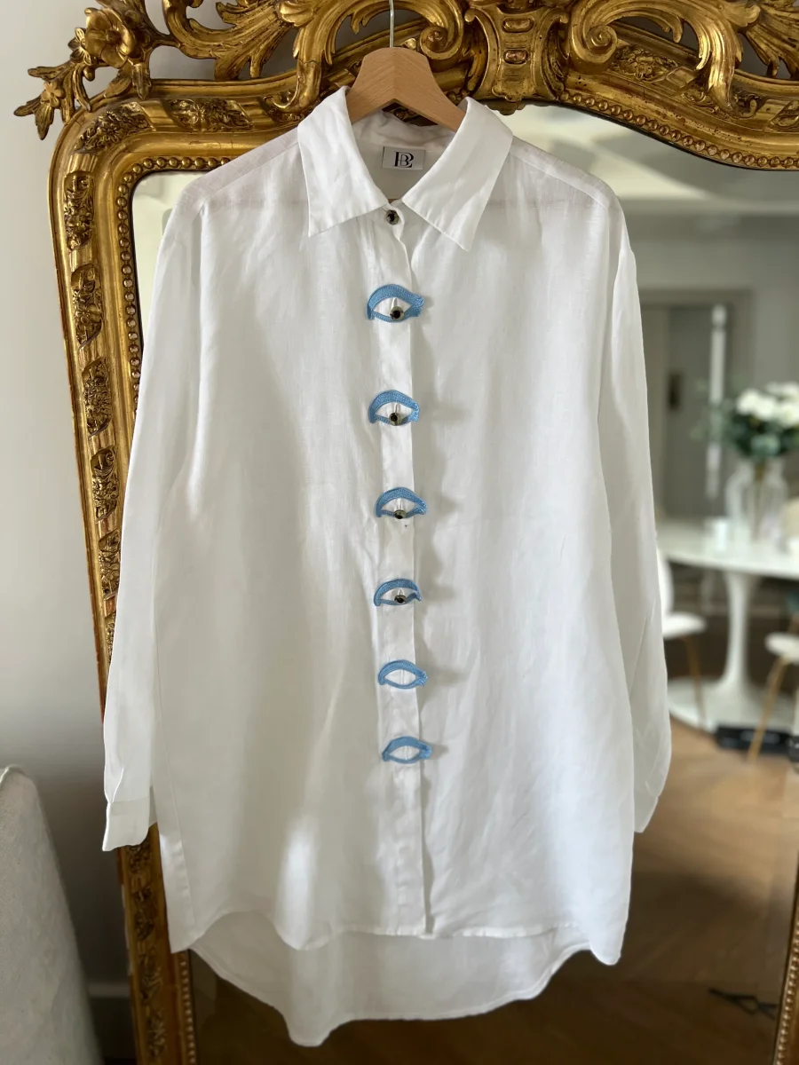 Noémie Lenoir Chemise tunique en lin blanche