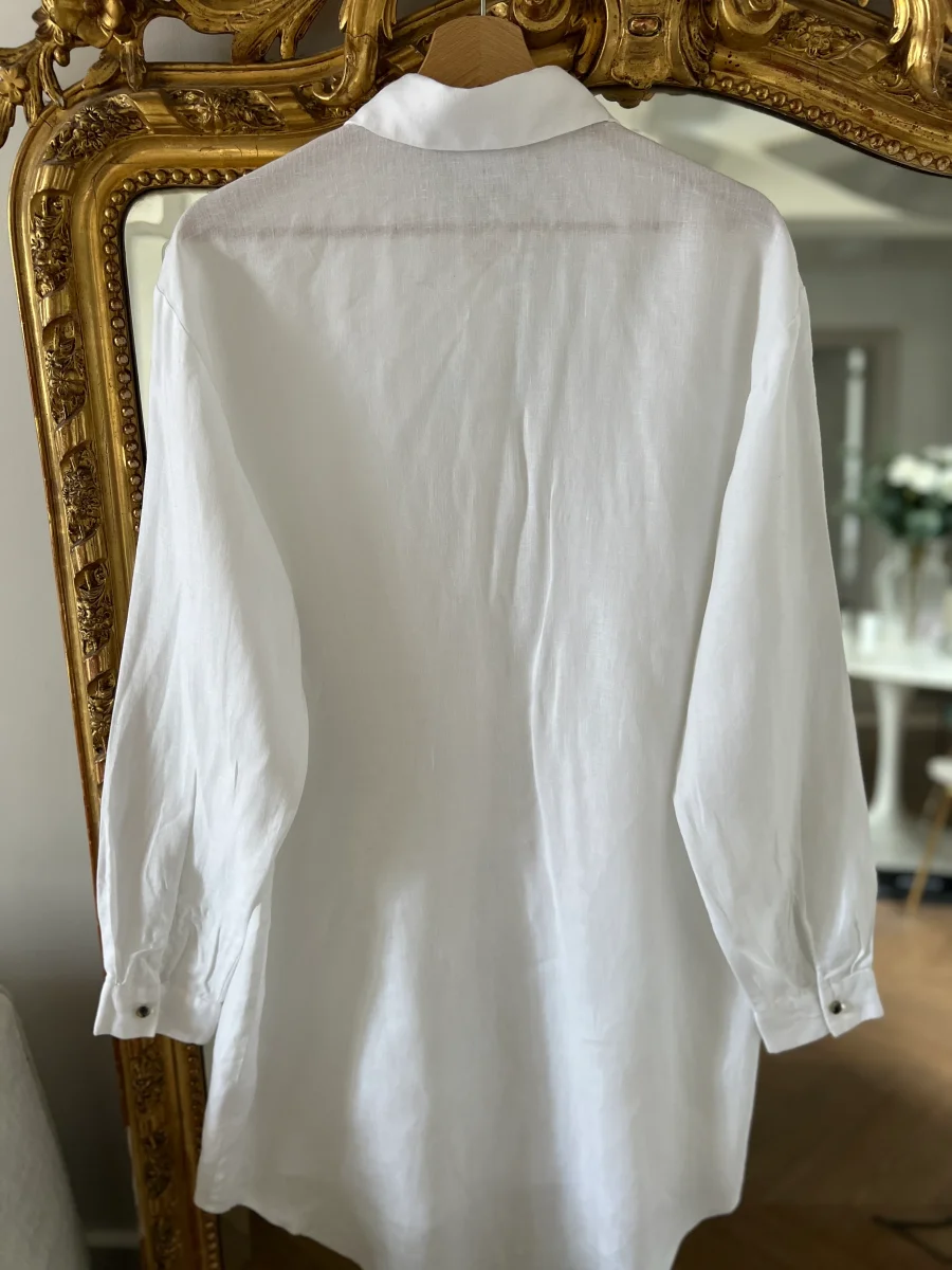 Noémie Lenoir Chemise tunique en lin blanche – Image 5