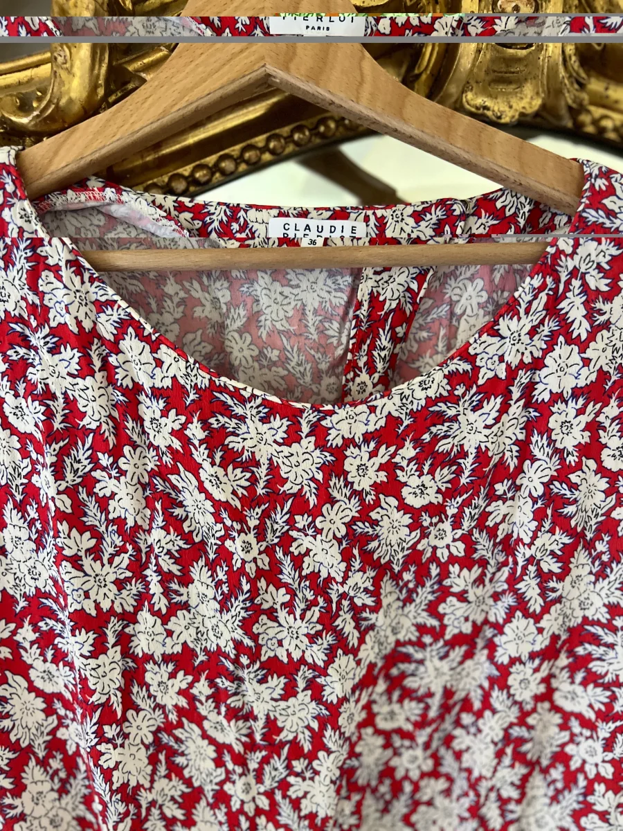 Combishort Claudie Pierlot bas rouge et haut à motifs – Image 6