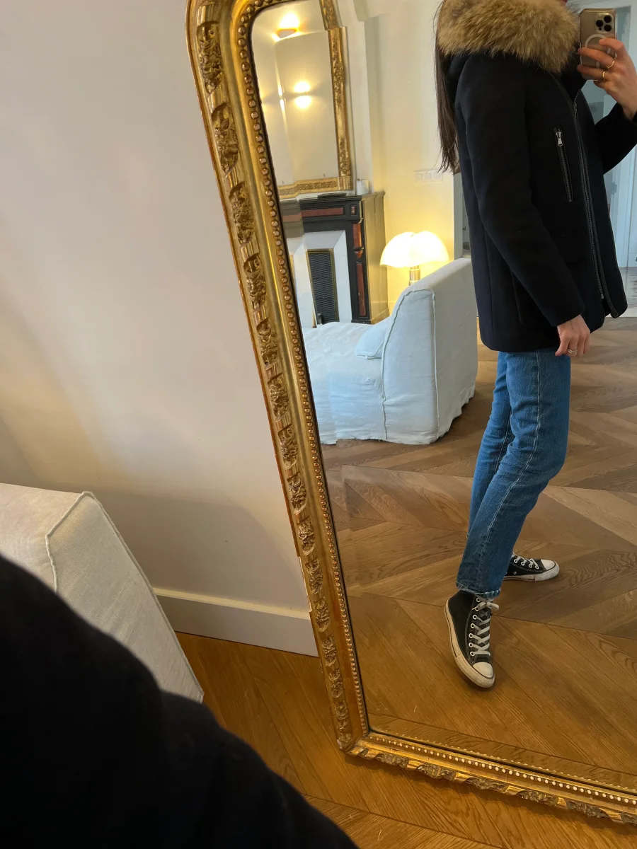 Duffle Coat Zapa en laine bleu marine – Image 4